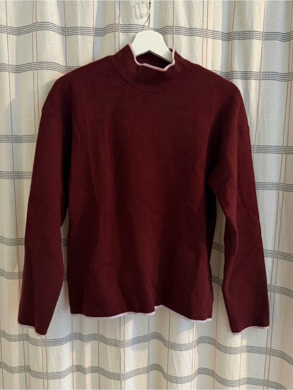 Anthropologie Lizzie deep wine mock neck sweater